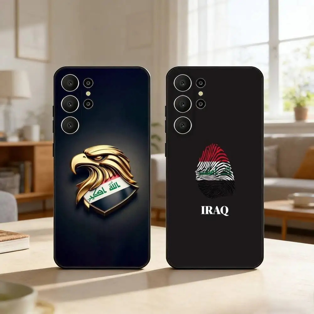 

N-Nation I-Iraq Flag Phone Case For Samsung S26,S25,24,23,22,30,21,10,9,Ultra,Plus,Lite,Black Soft Case