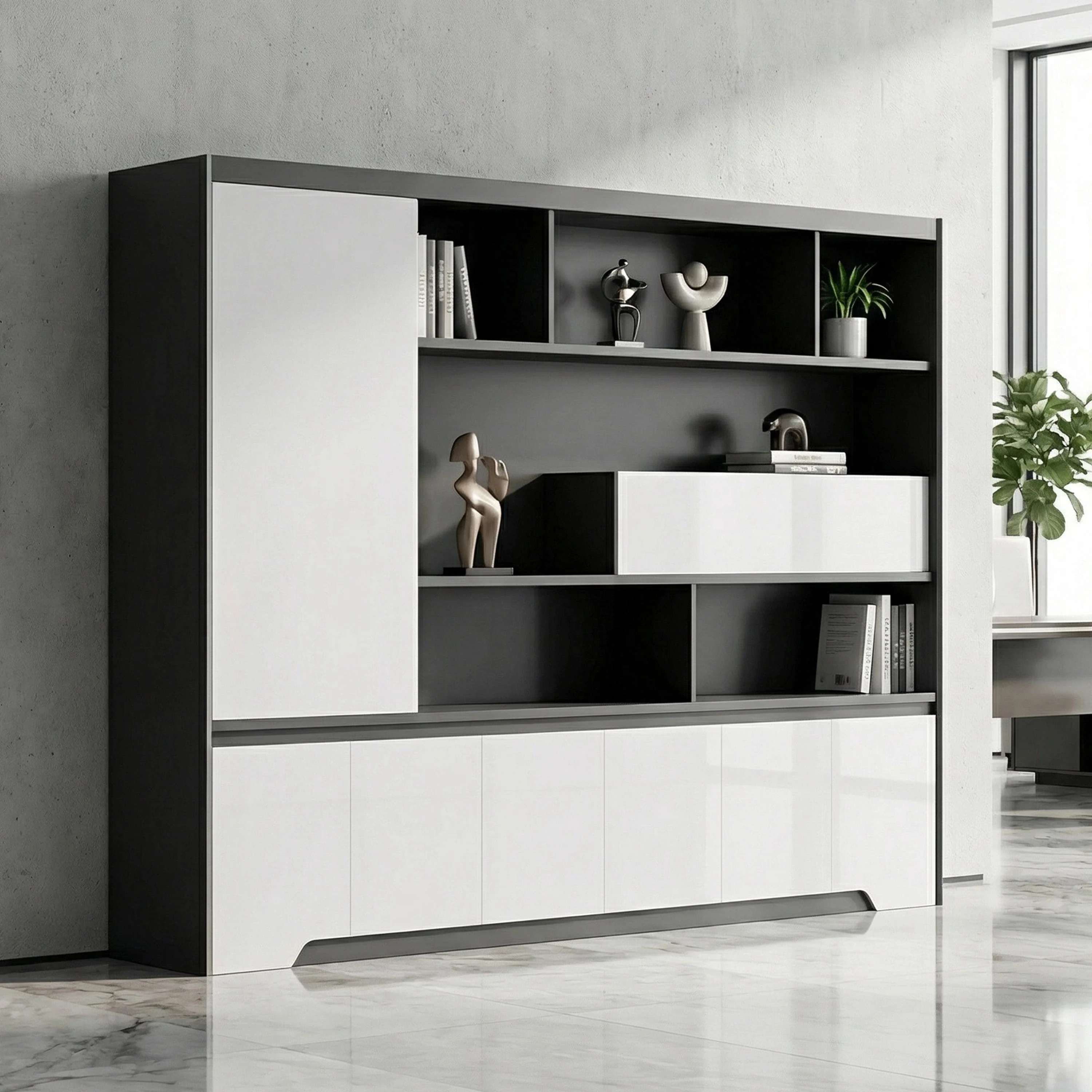 ！@Wooden Office File Cabinet Executive Room Bookcase Filling Cabinet Executive Cabinet With Large Capacity