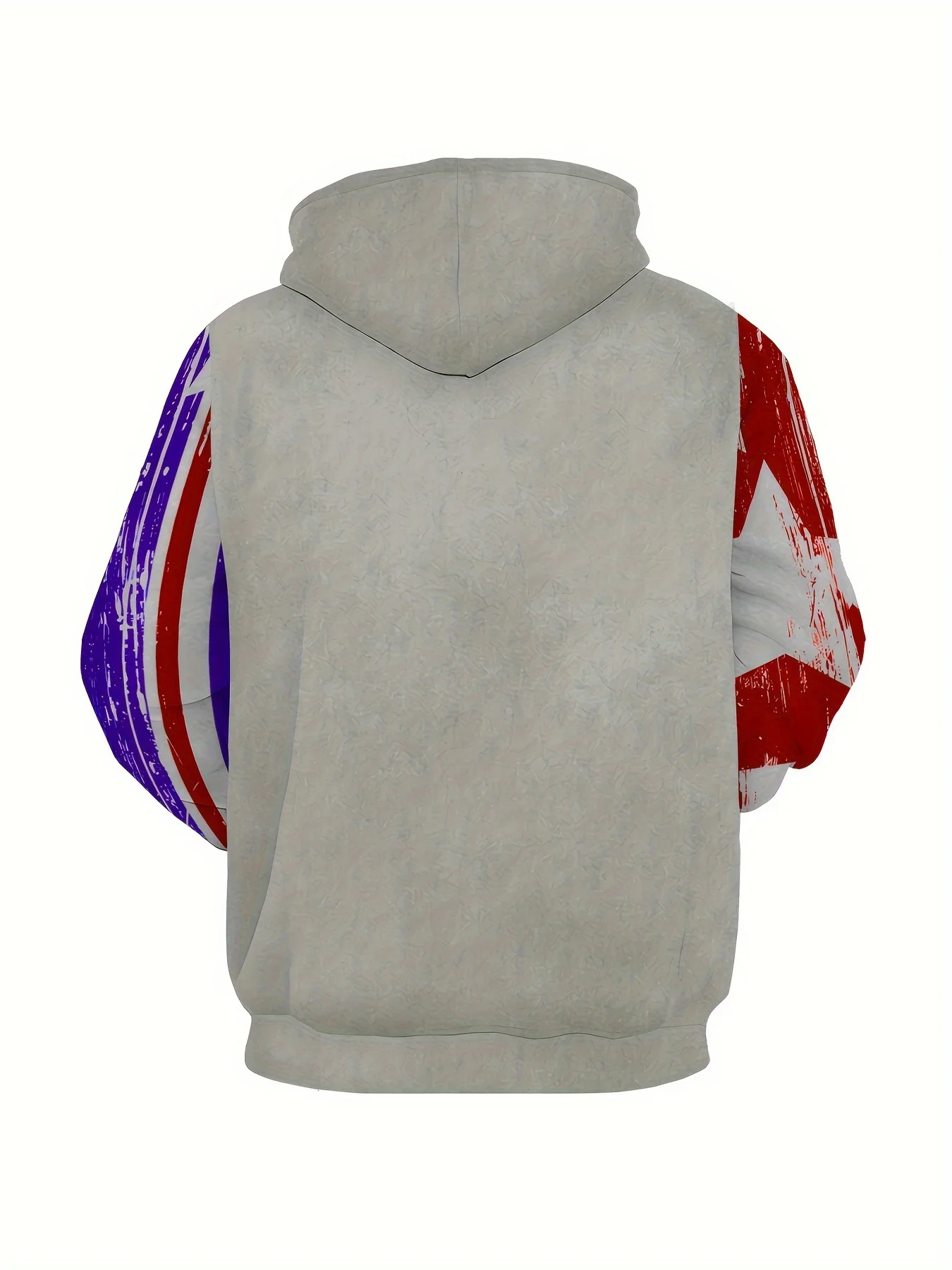 [قلنسوة العلم الأمريكي] هوديي العلم الأمريكي الوطني - بلوفر بوليستر كاجوال للرجال - جيب الكنغر، أكمام طويلة، Distres