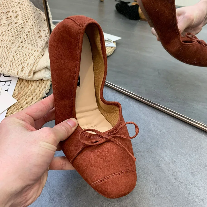 Modische flache Damenschuhe, Ballerinas, neue Frühlings- und Herbstkollektion, weiche Slip-On-Schuhe für Damen, Schmetterlingsknoten, flache Damenschuhe. – Detail 11