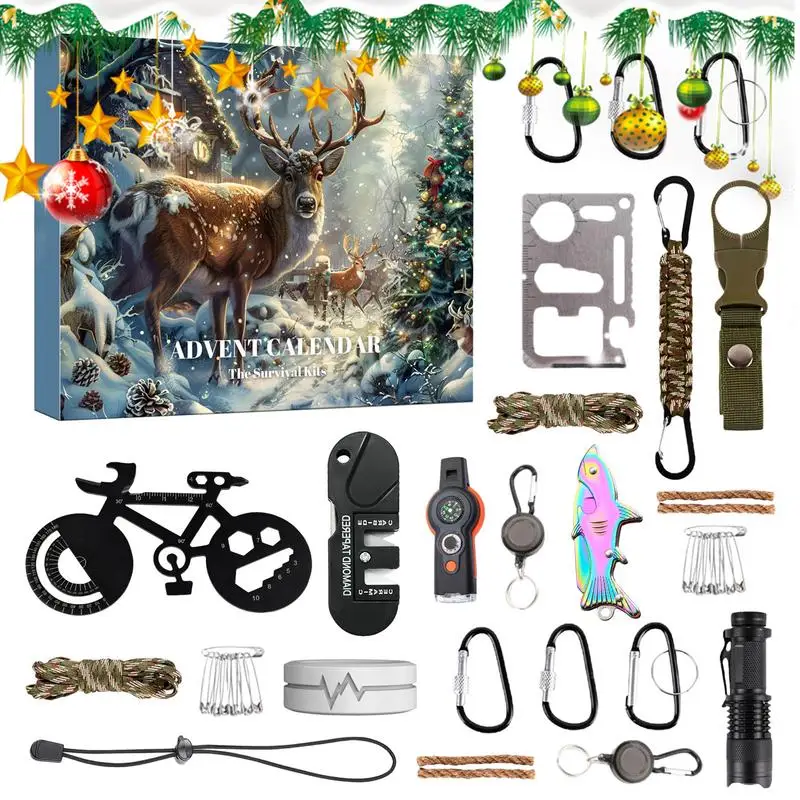 Survival Kit Advent Calendar 24 Days Countdown Calendar Christmas Countdown Calendar Tools Advent Calendar For Outdoor