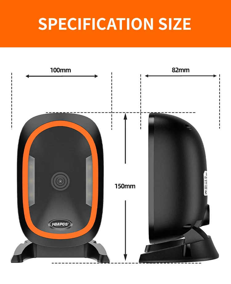 Desktop Barcode Scanner 1D 2D QR Code Omnidirectional High-performance Auto Sense Data Matrix Bar code Reader for Store Payment