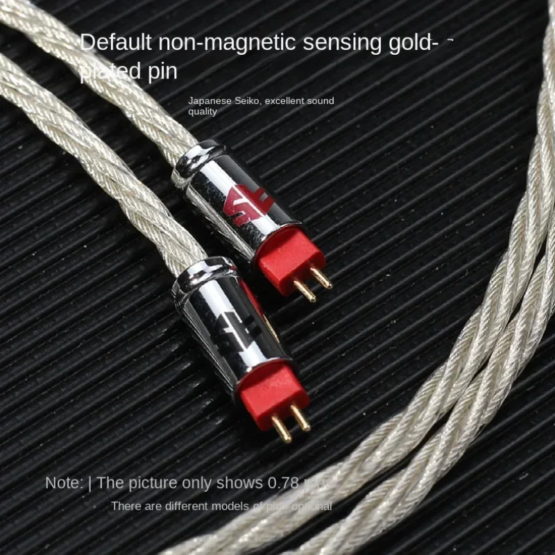 FiftyStrings Arctic Fox سماعة ترقية كابل متوازن تايوان Wanlong Upocc 7N Type2 النحاس الفضة مطلي MMCX 0.78 2pin