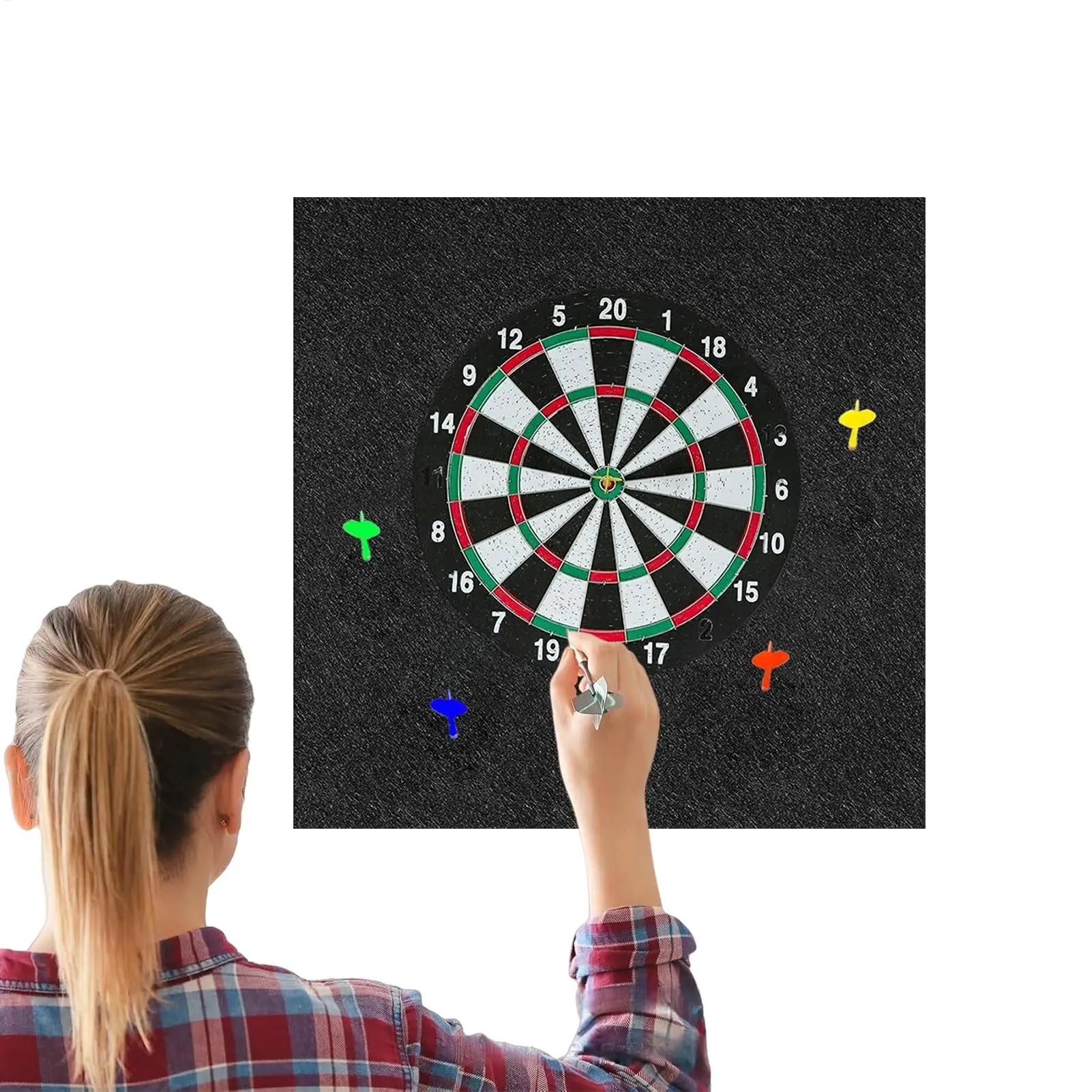 

Dart Backboard Large Felt Wall Tiles Dart Board Backer Large Backer Board with Professional Design for Offices Outdoor Room