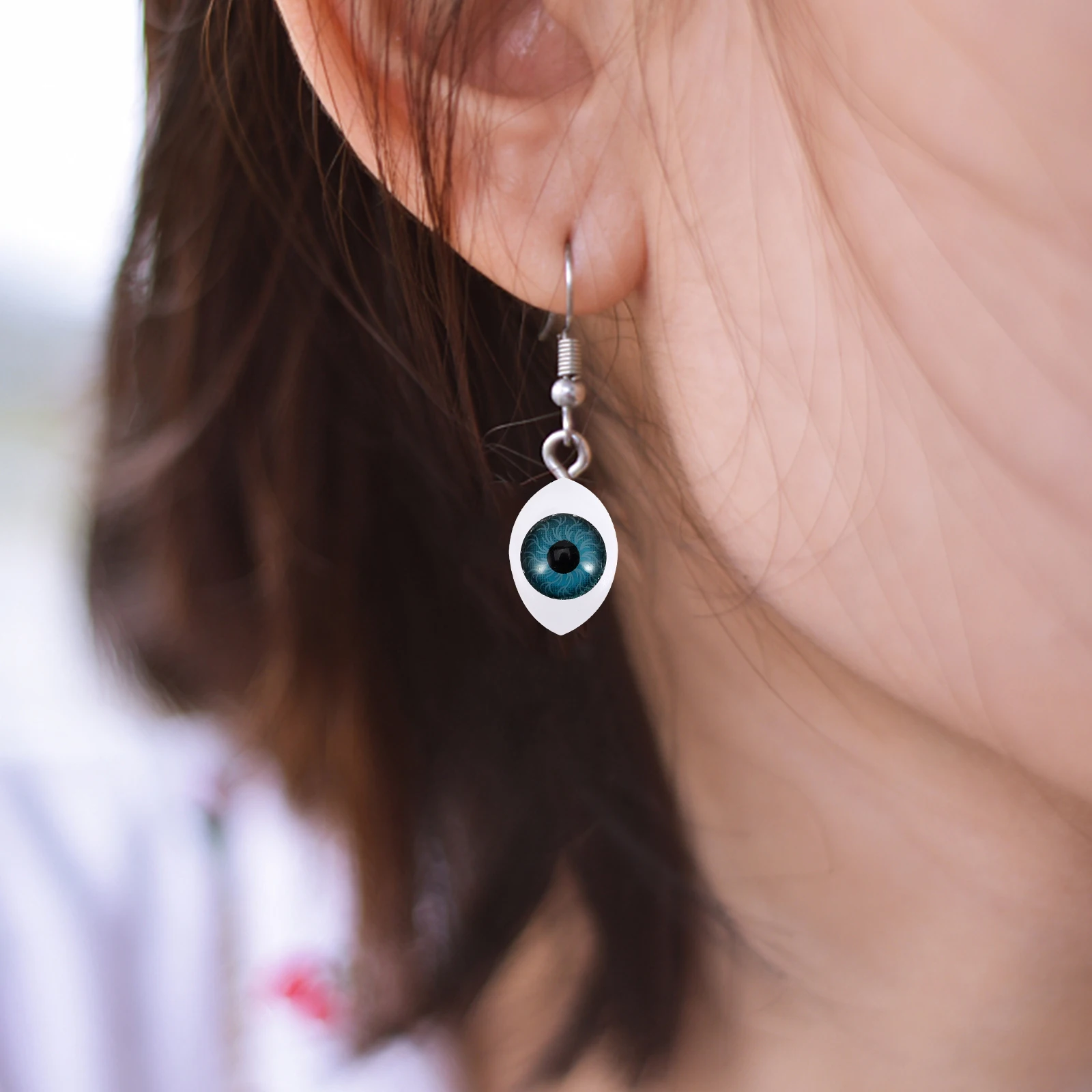 

50pcs Evil Eye Stickers Colored Plastic DIY Eyeball Charms Jewelry Supplies Necklace Pendant Craft Accessories