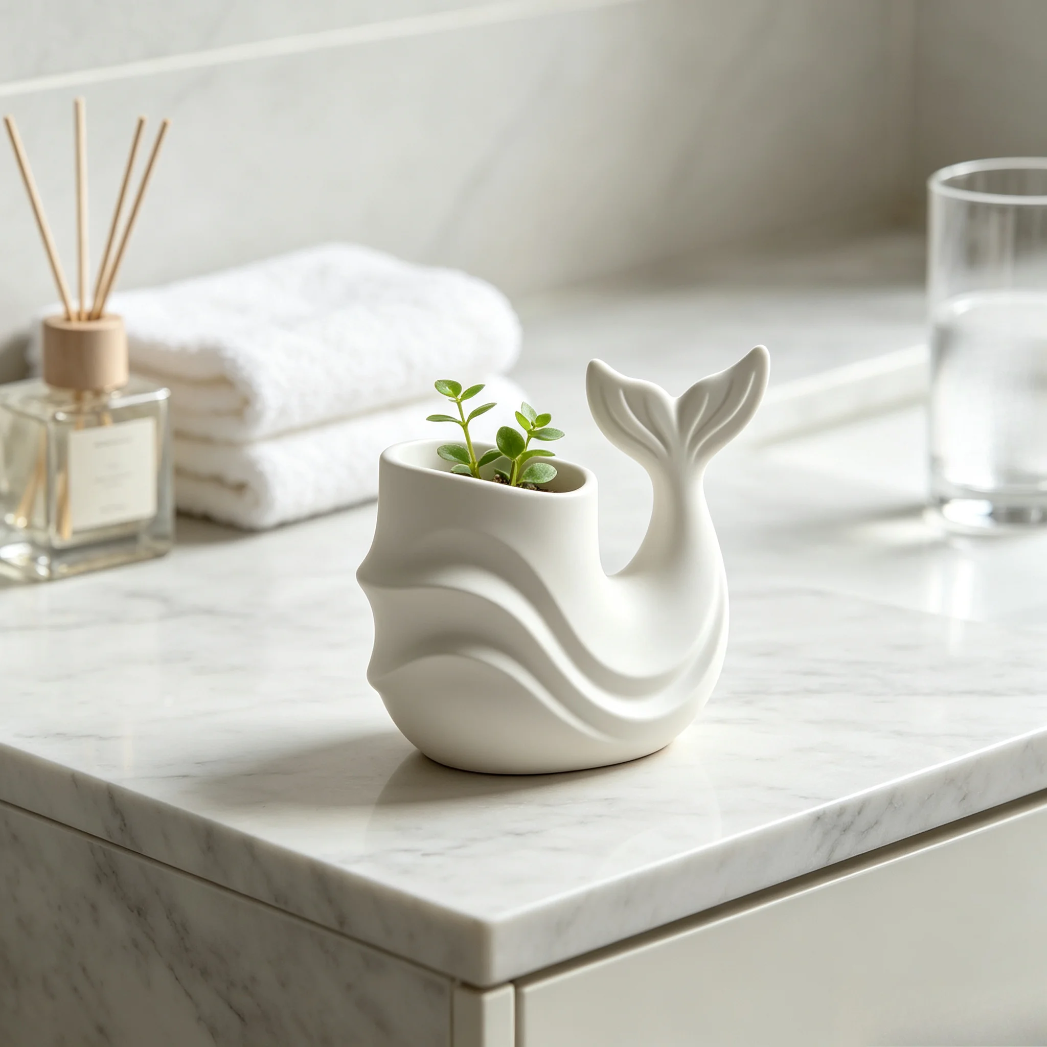 3D Printed Creative Whale Pen Holder Cute Cartoon Desktop Stationary Storage Organizer Desktop Pencil Pot Makeup Brush Cup