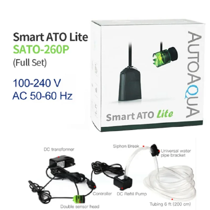 AutoAQUA Smart ATO Lite SATO-260P Automatic Top Off System Water Filler Refiller Level Controller W/Pump for Aquarium