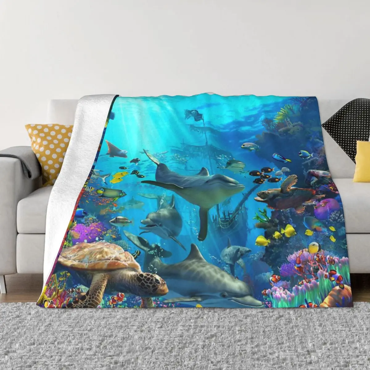 

Dolphin Playground Home Blanket Blankets & Throws Home And Decoration Throw Blanket