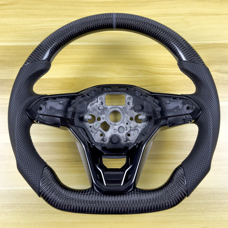 

Real Carbon Fiber Steering Wheel For Volkswage VW Golf 8 GTI R Line MK8 High Quality Leather Custom Style