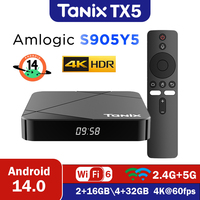 Tanix TX5 Android 14.0 TV Box Amlogic S905Y5 Smart TV Box Support 4K@60fps 2.4G&5G Wifi6 HDR10+ BT Media Player Set Top Box