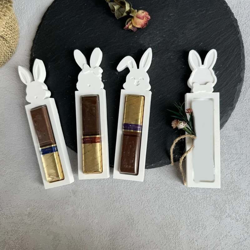 Easters Konijnen Molds Chocolade Holder Molds Siliconen Mold Gift Box Casting Mallen voor thuistafel Decoraties Y5GA
