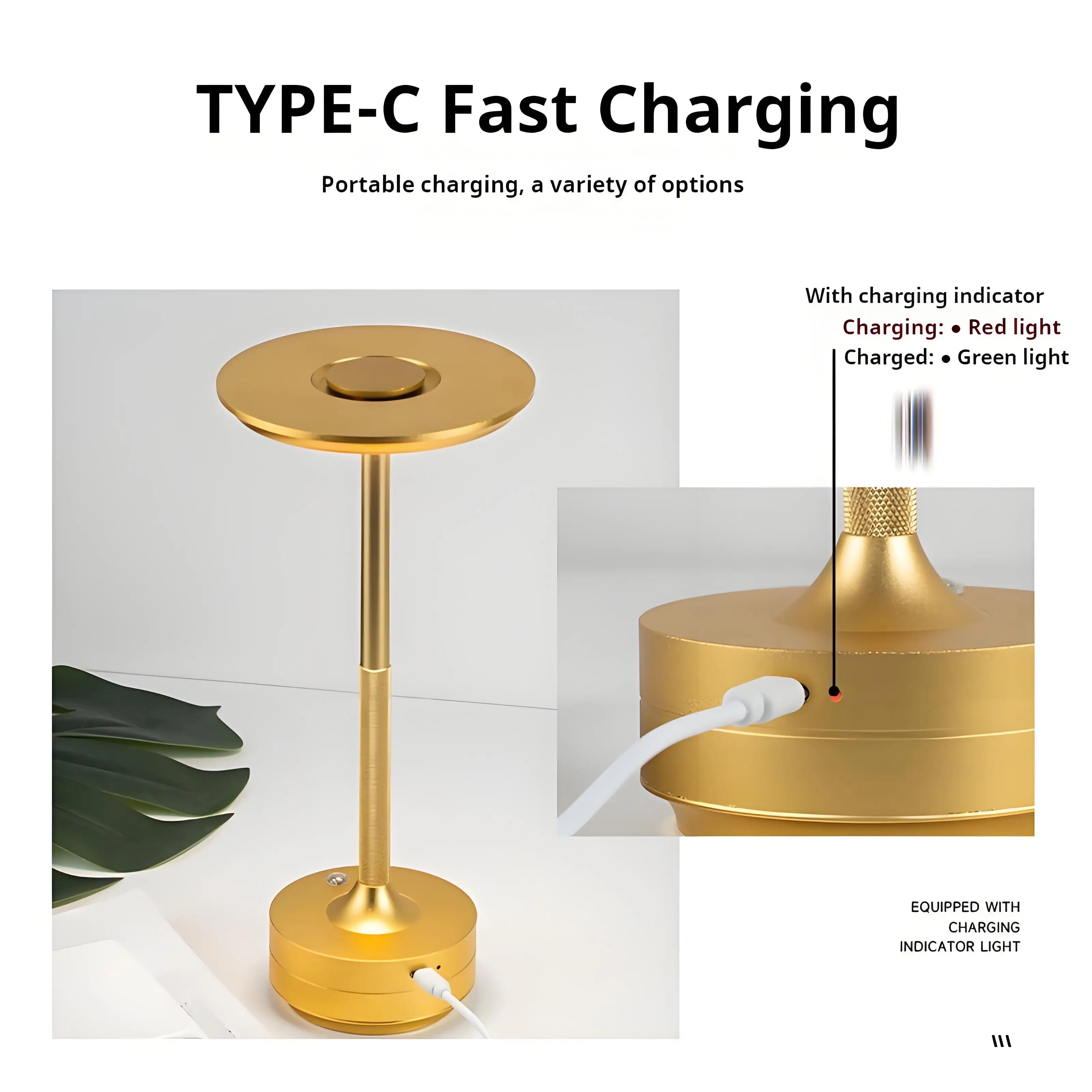 2025 USB Charging Table Lamp Aluminum Restaurant Bar Desk Lamp Dimming Atmosphere USB Charging Touch Switch Decoration