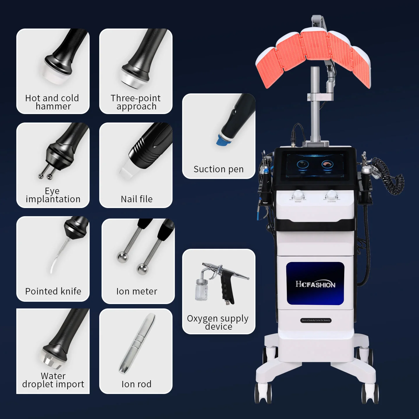 

New 10 In 1 Hydra Dermabrasion Facial Machine Skin Care Aqua Peeling Blackhead Removal Face Cleansing Hydration Spa Machine
