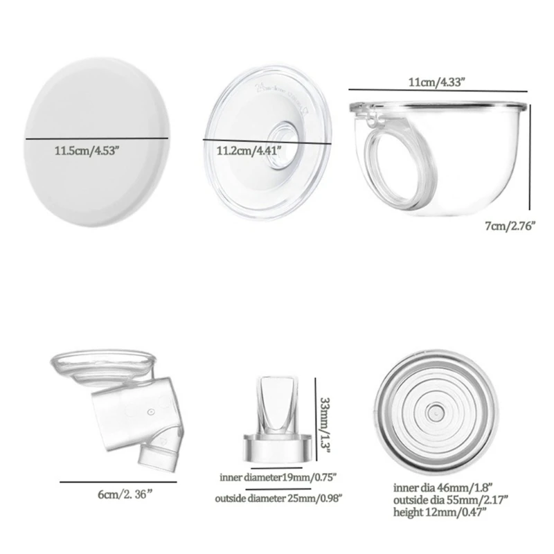 6 in 1 Replacement Attachment Anti Backflow Valves Dust Lid for S12 Electric Breast Enhances Pumping Efficiency