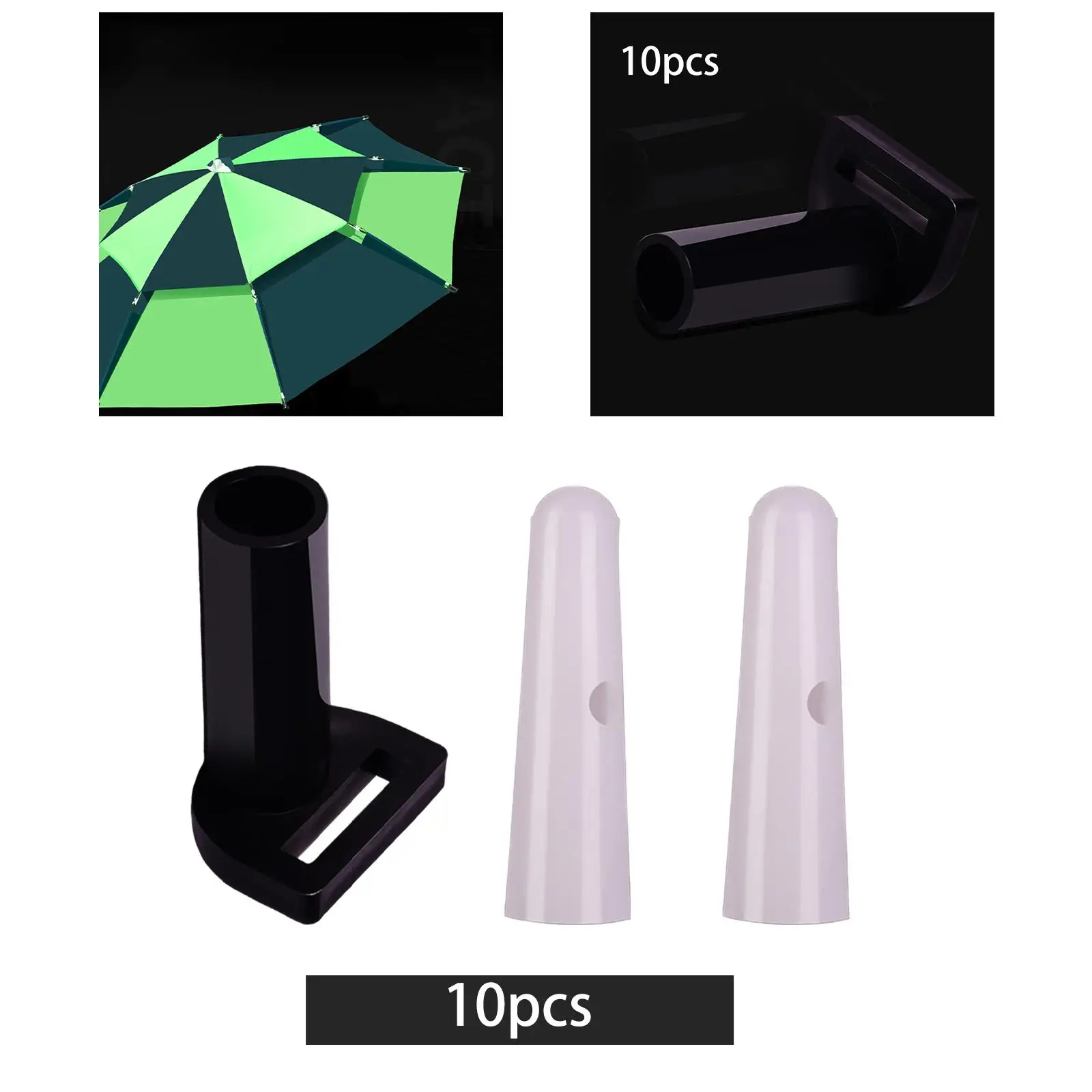 

10Pcs Fishing Umbrella Tail Beads 0.5/0.6/0.8cm Protector PP Craftsmanship Tips Parasol Accessories Replacement for Accessory