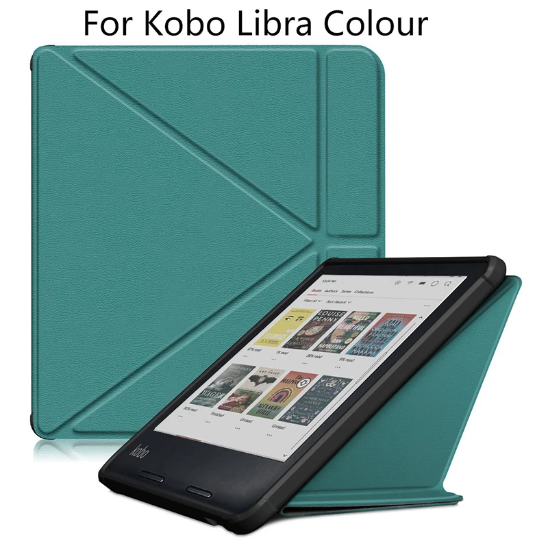 Foldable E-Book Reader Protective Case For Kobo Libra Colour Soft E-Reader Protector With Stand Bracket Desktop Support