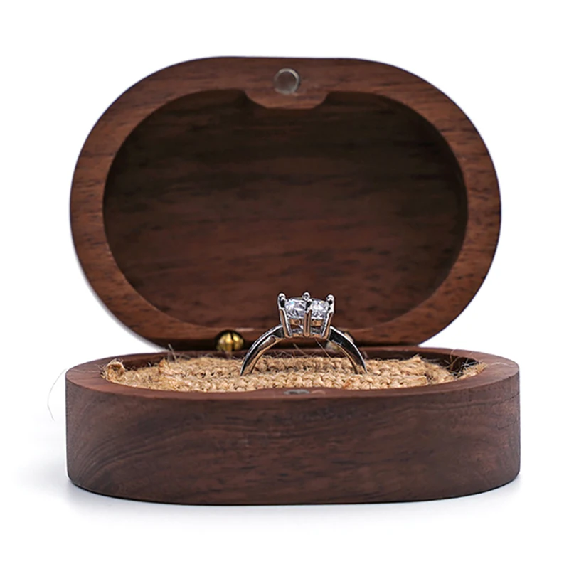 Holz schmuck Ring Box rustikale Ehering Halter Sammlung Display Geschenk box