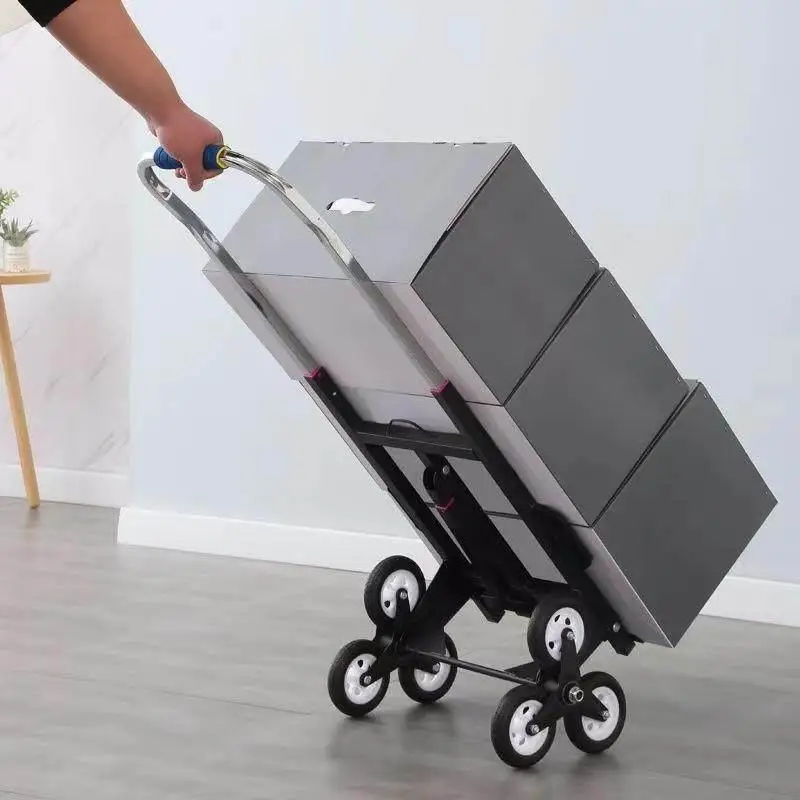 Portable Sound System Hand-Pulled Cart Stacking Climbing Stairs Heavy Object Moving Luggage Cart Silent Rubber Wheels Stainle...