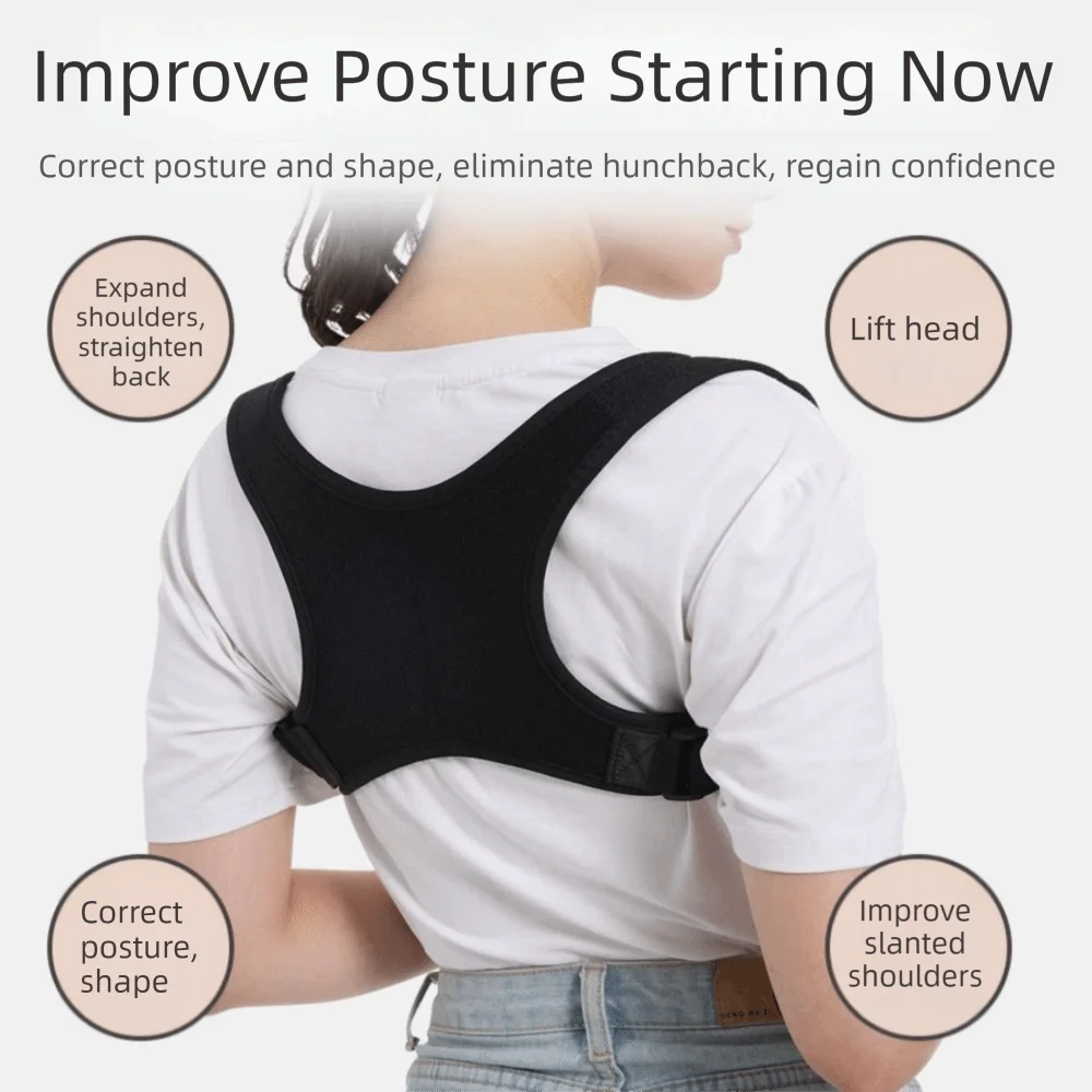 Soft Adjustable Posture Corrector Invisible Breathable Back Corrector Belt Comfortable Elastic Spine Support Brace for Women