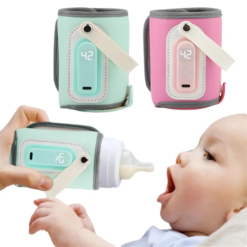 

LED Display Portable Baby Bottle Warmer Smart Temperature Control Temperature Adjust Milk Bottle Insulation Sleeve Fast Heating