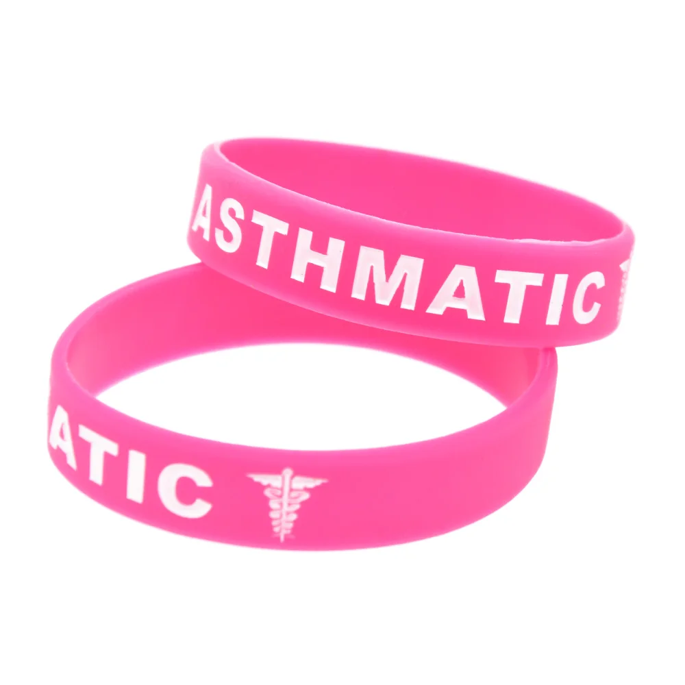 1 Stück/3 Stück Asthma-Silikon-Armband Medizinisches Notfall-ID-Armband Asthma/Atemwegs-Alarm – Detail 4