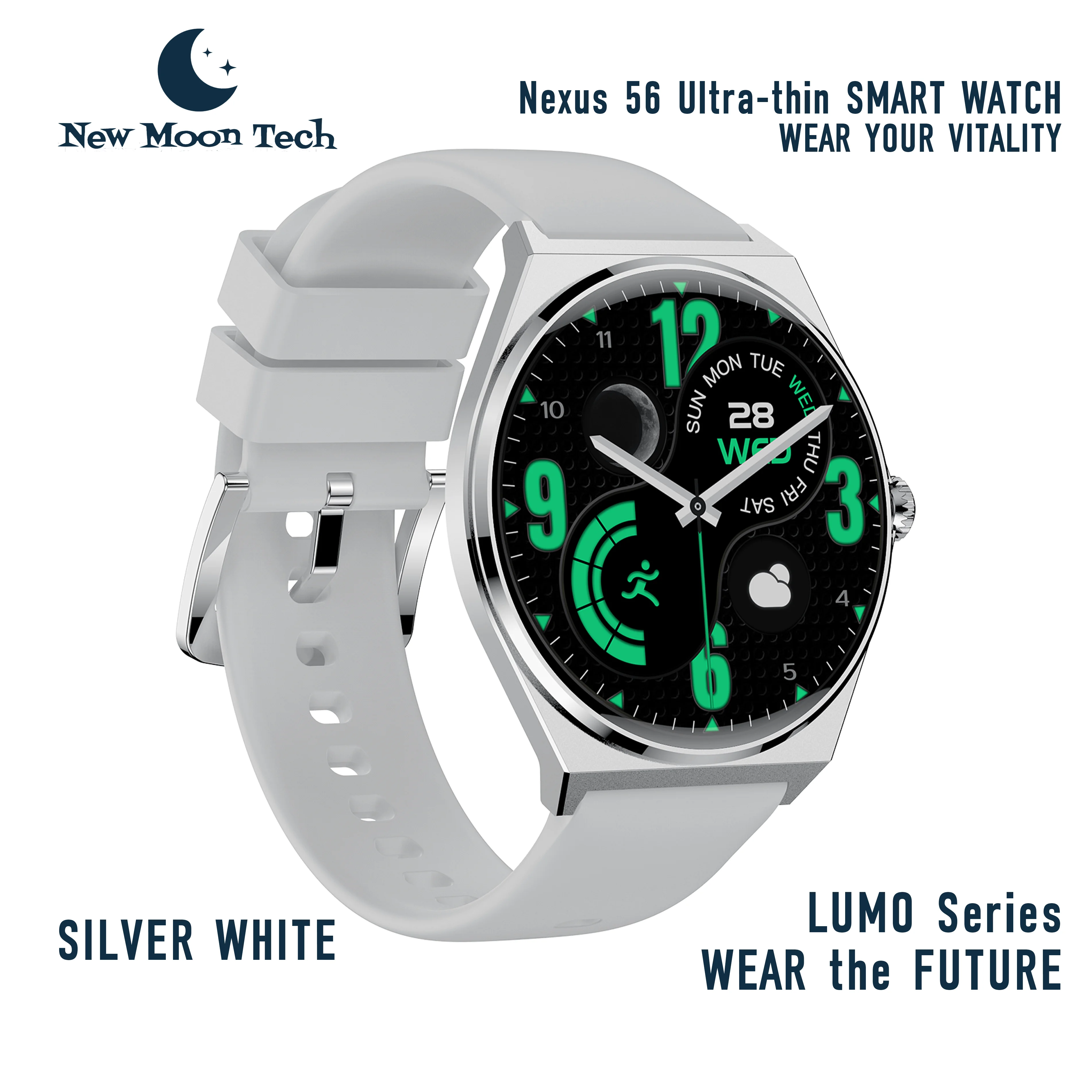 

Новые умные часы Moon Tech LUMO Series Nexus56, беспроводные ультратонкие умные часы, мужские деловые часы, спортивные режимы, монитор сна