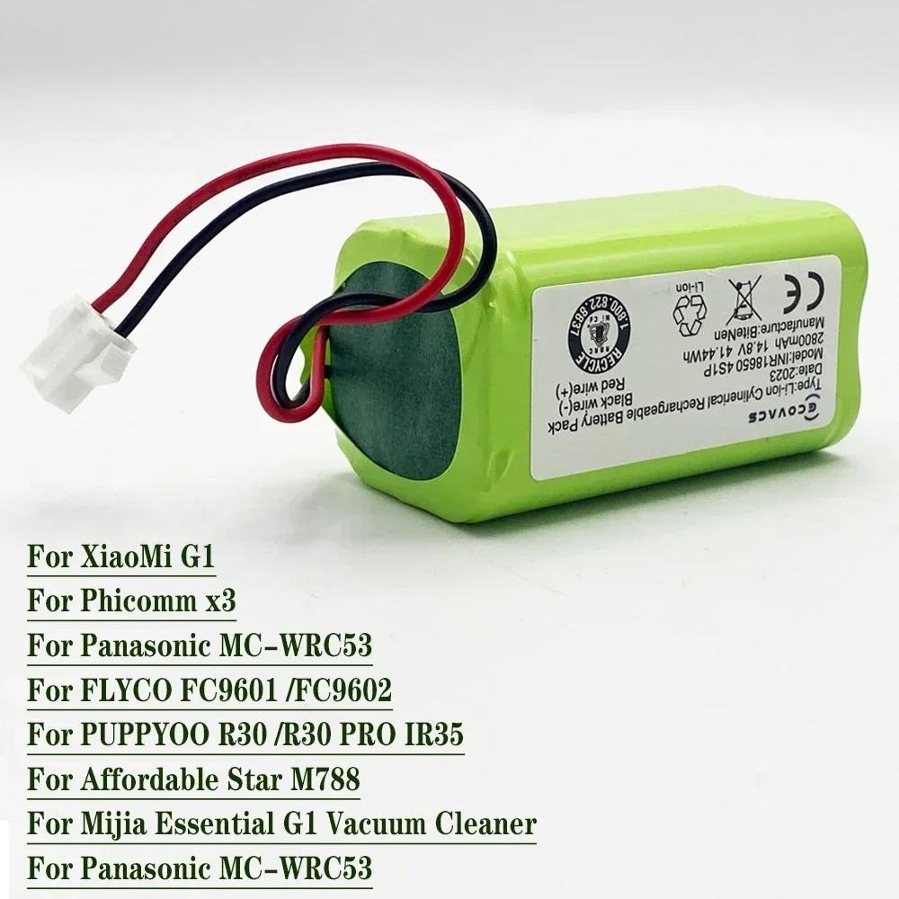 14.8V 2800mAh Li-ion Battery Pack SM 3P Plug For Airrobo P20 Robot Vacuum Cleaner