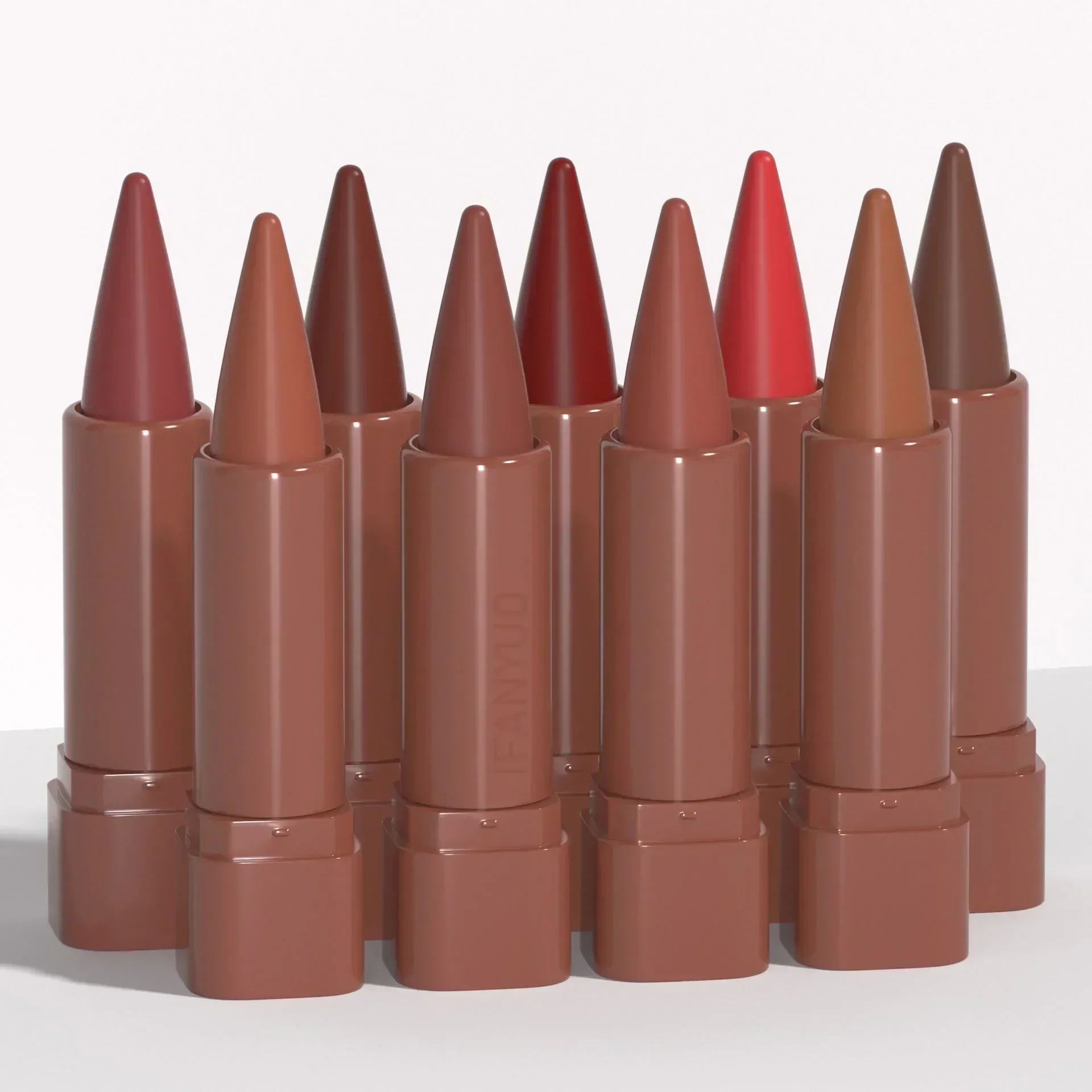 Rouges à lèvres en velours, cône nickel é, non collant, imperméable, contour, teinté, crayon, maquillage, noir, marron, Jules Liner, 256