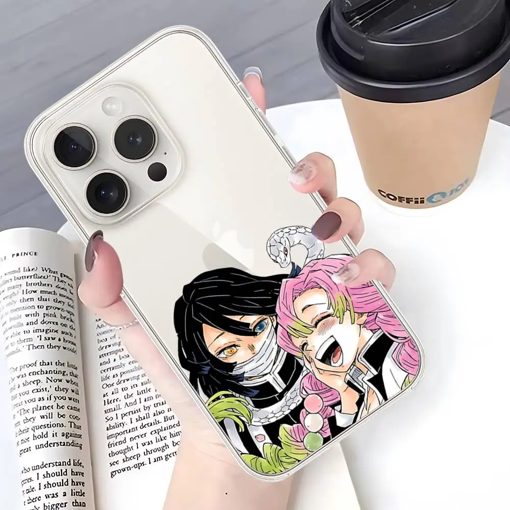 Iguro Obanai D-Demon Slayers Telefoonhoesje voor IPhone 17 16 15 14 Plus 13 12 11 Pro Max Telefoon achterkant Transparant Schokbestendig Cov