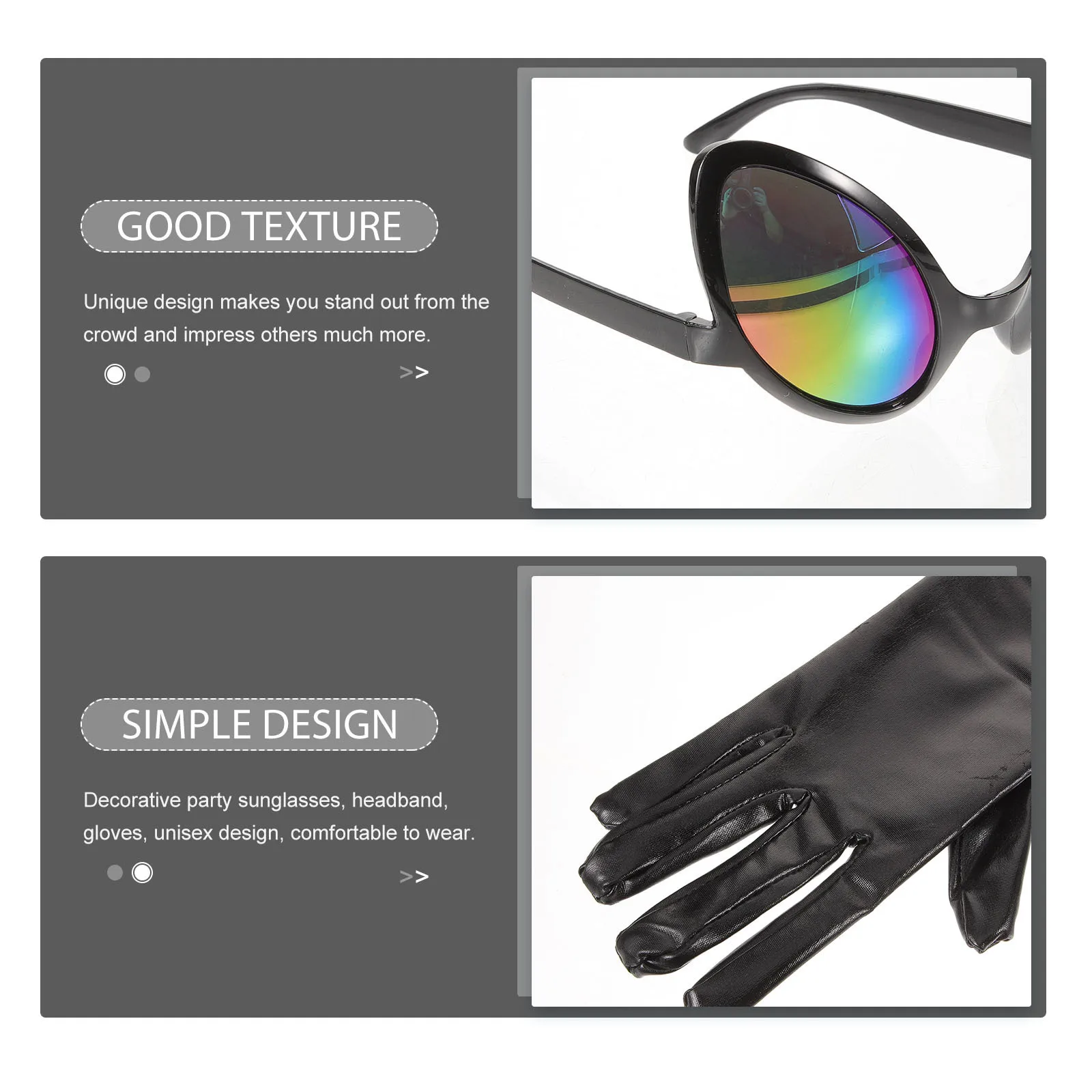 1 Set Party Kostüm Zubehör Antenne Stirnband Dekorative Sonnenbrille Handschuhe Für Cosplay Festival Outdoor-Events Lustige Party