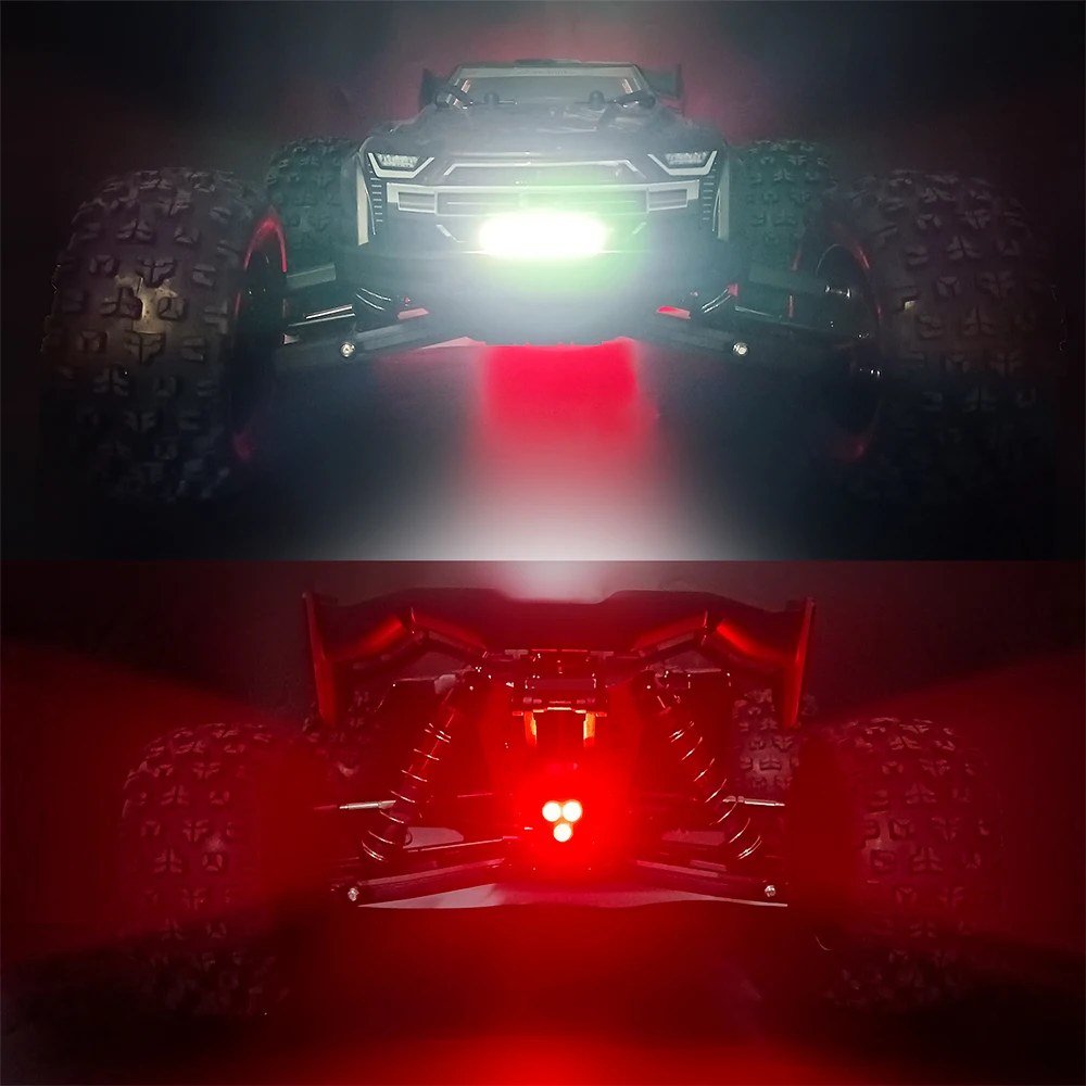 Trinood Rc Auto Led-Verlichting Voor En Achter Spotlight Lamp Bar Koplampen Schijnwerper 5V Voor 1/8 Kraton 6S Exb V4 V5 Blx Rc Buggy