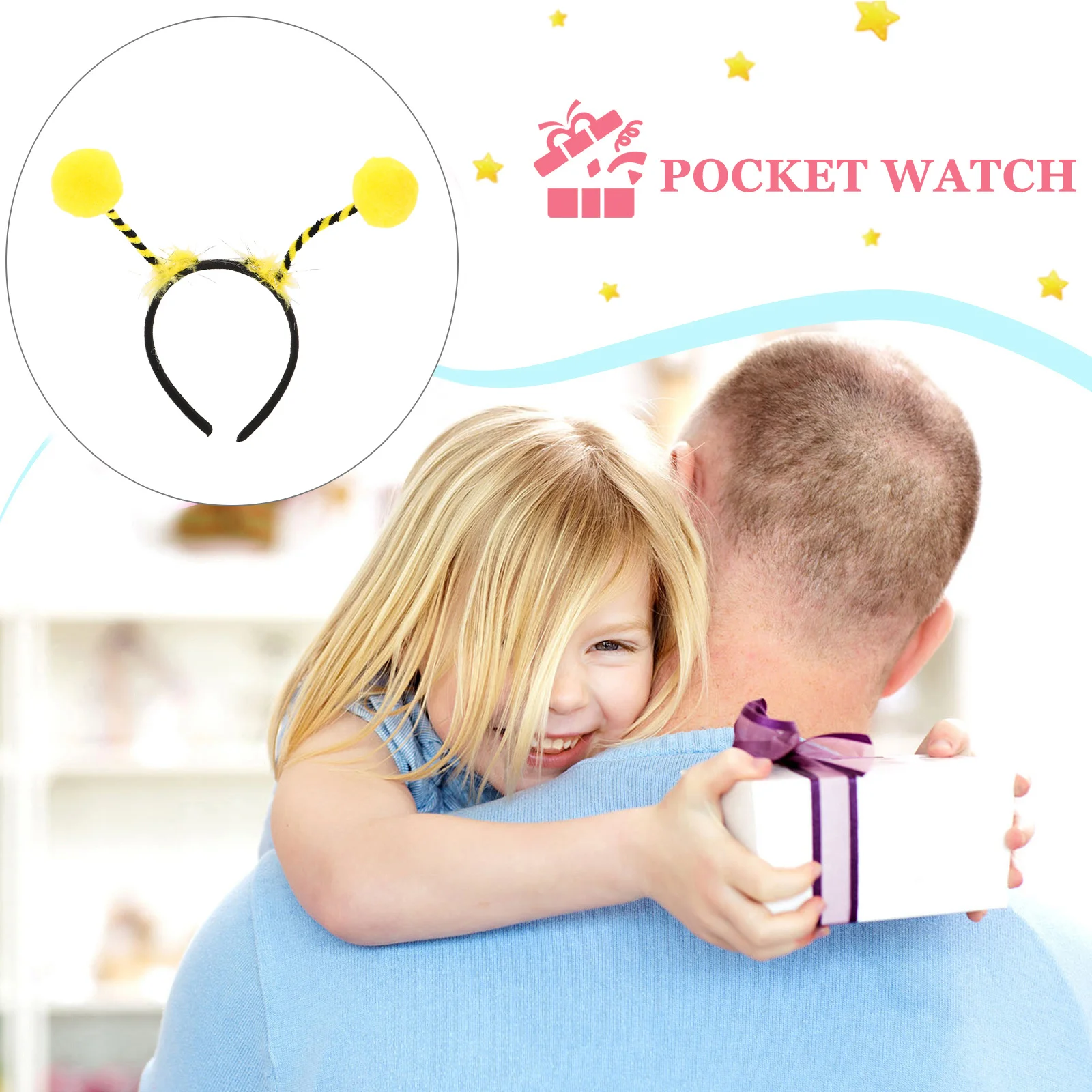 

8Pcs Children's Bumblebee Headband Bright Yellow Pom Pom Antenna Party Headdress for Kids Carnival Birthday Costume Cosplay