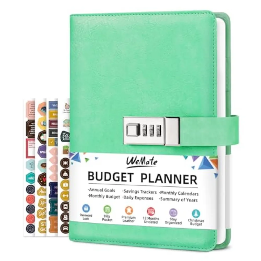 Budget Planner 2026 with Lock, Monthly Budget Planner with Expense Tracker, Undated Financial Organizer to Manage Money, A5 Lea
