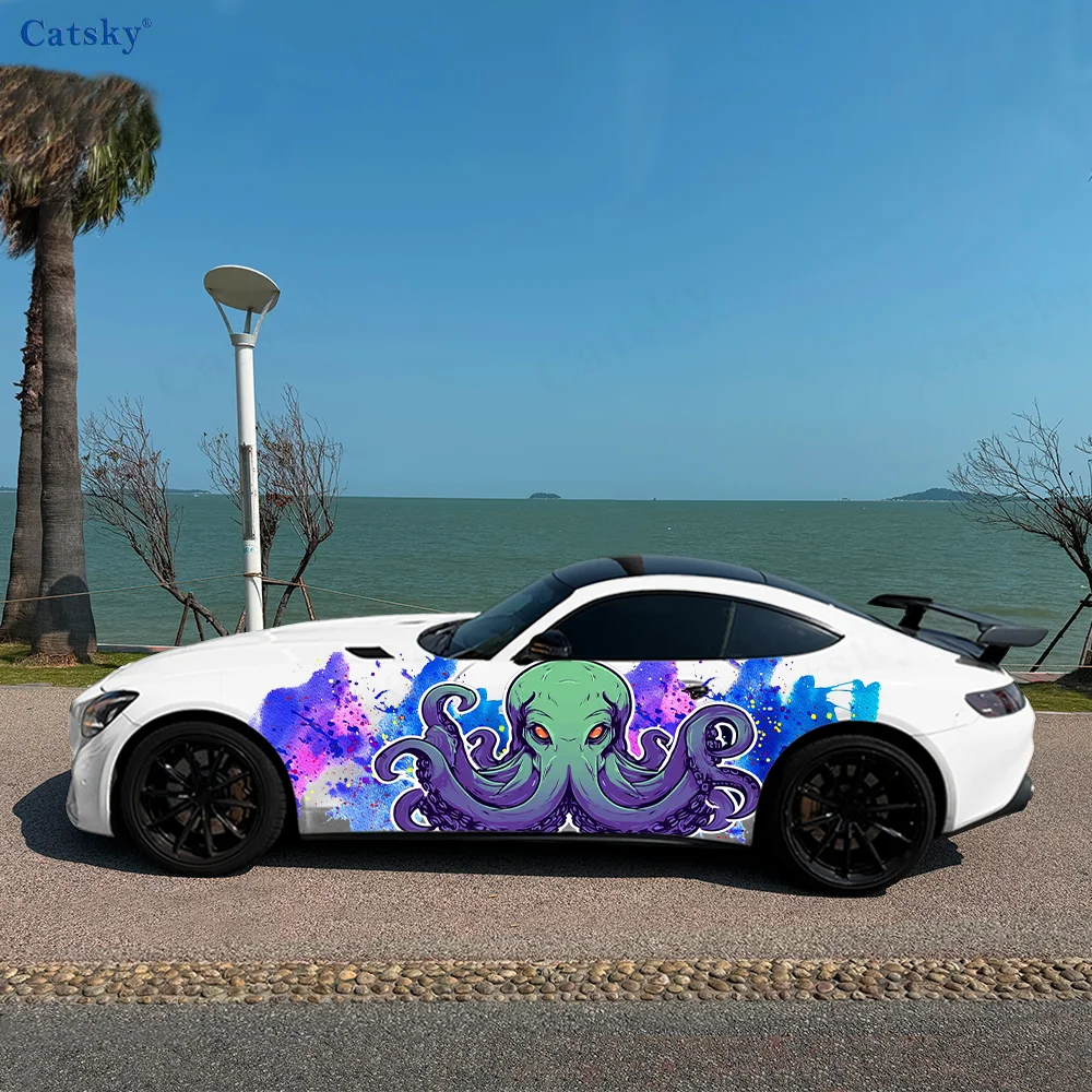 

Strange Octopus Starry Sky Car Vinyl Wraps Decal Self-adhesive PVC Sticker Suitable for Trucks SUV Decor Auto Accessories Gift