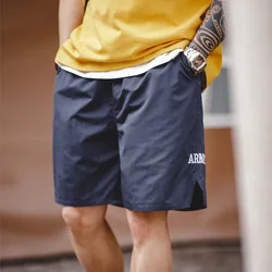 Maden Retro Training Sports Shorts with Thin Letter Embroidered Straight Shorts for Men's Summer Fashion Pants