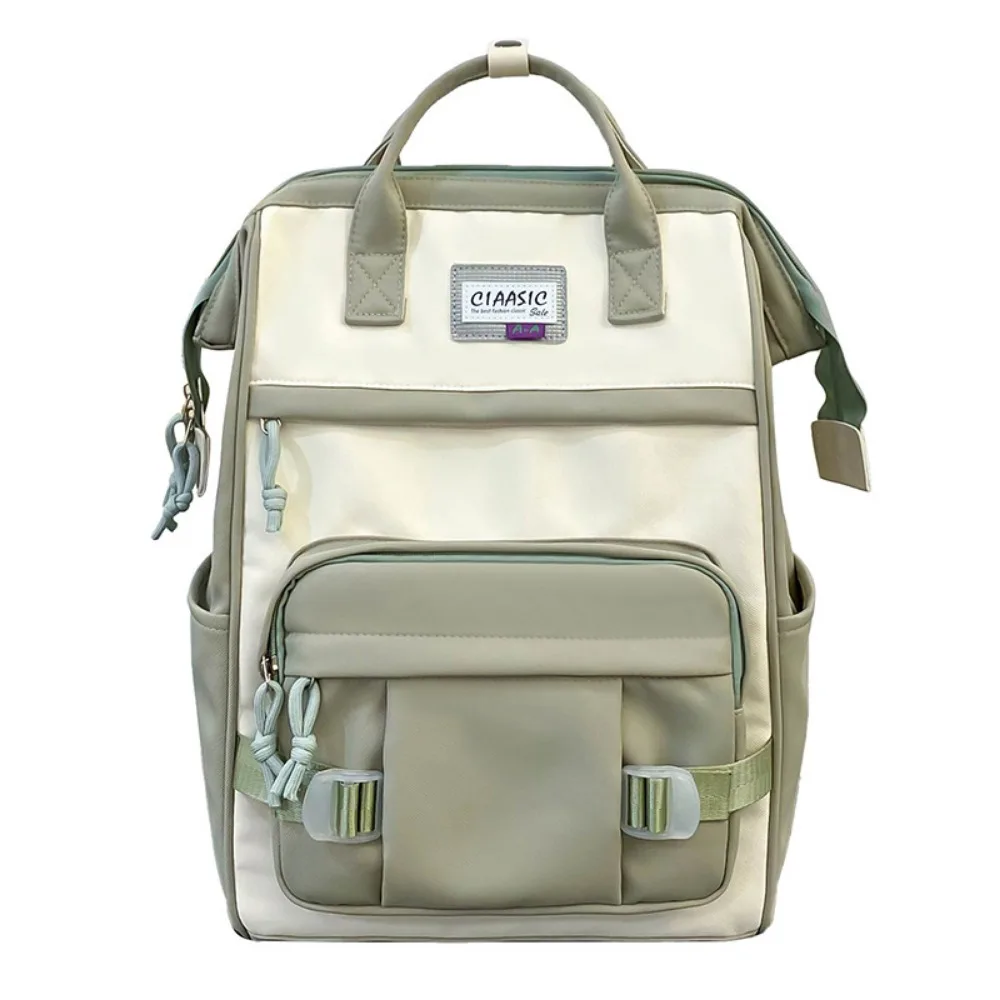 

Регулируемый вместительный рюкзак с защитой от брызг, в корейском стиле, повседневный, нейлоновый, с контрастными цветами, мягкий, женский, для школы и работы