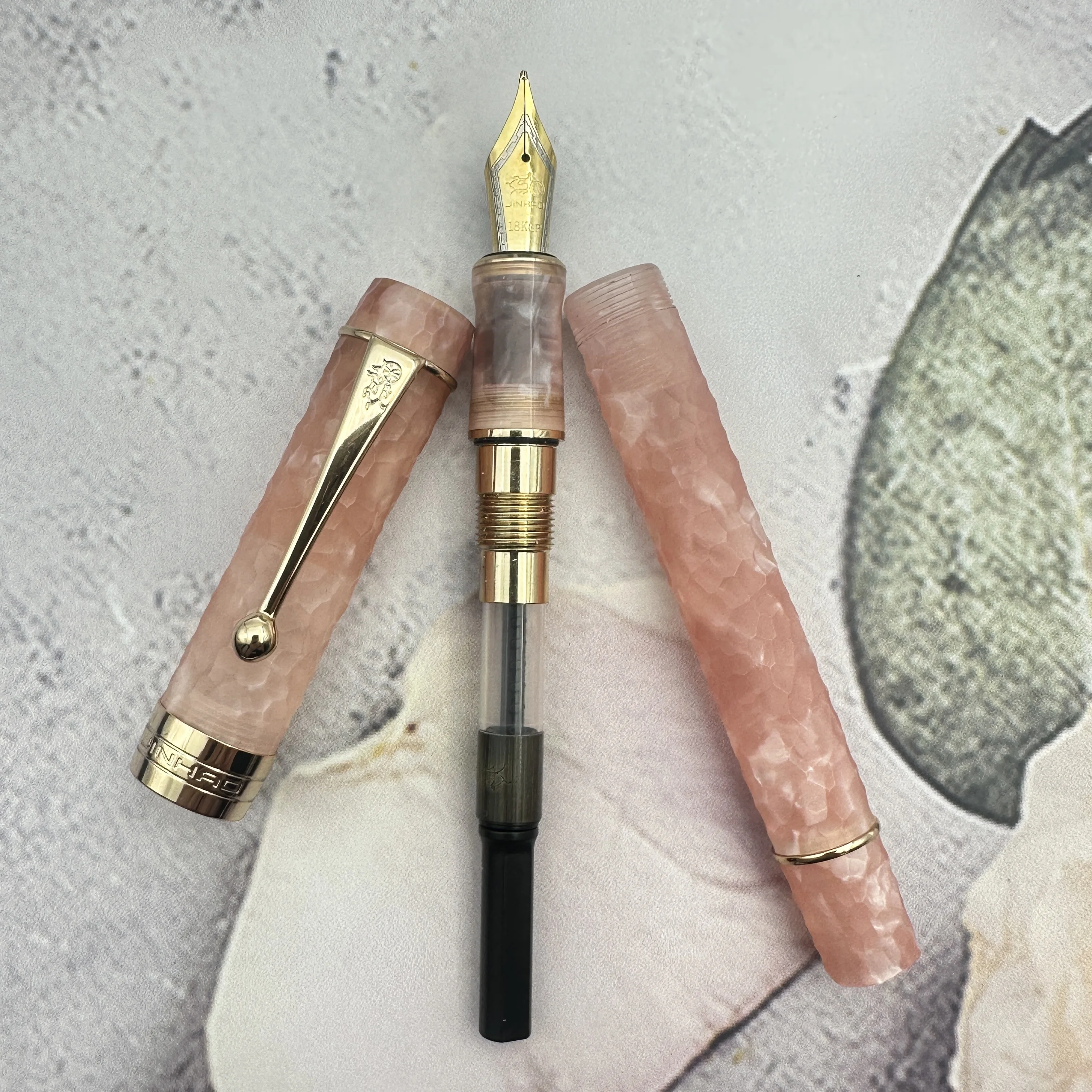 

Jinhao 100 Hammer Pattern Fountain Pen Golden Arrow Clip Luxury Pen Writing Ink Pens Stationery Office School Supplies