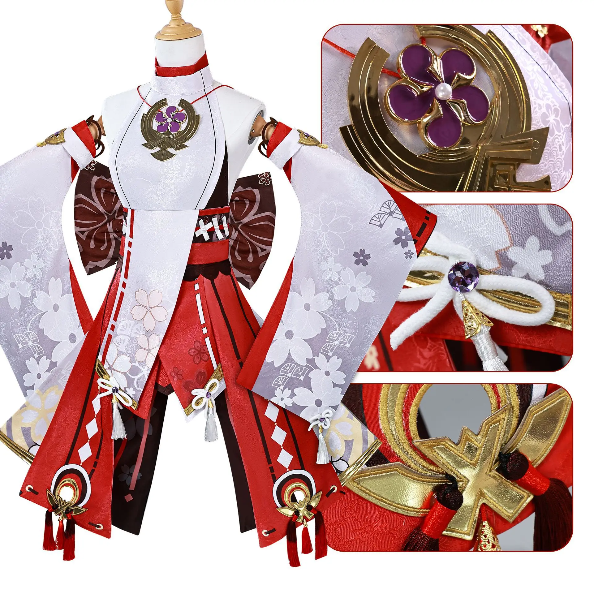 Genshin Impact Yae Miko Cosplay Costume Genshin Impact Yae Guuji Cosplay Costume Full Set with Wig Headwear Uniform for Girl