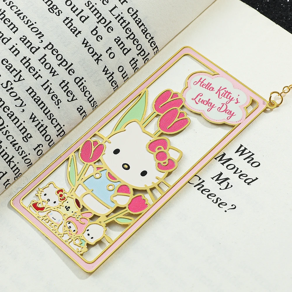 Imagem -05 - Sanrio Hello Kitty Metal Bookmark para Book Lovers Acessórios Bonitos dos Desenhos Animados Anime Girls Fan Collection Gifts