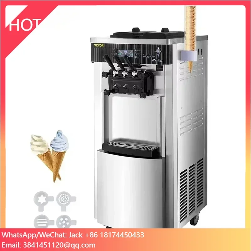 

Sihao Commercial Mini Ice Cream Machine 2200W 20-28L/H Double 6L Hoppers Soft Ice Cream Maker Model YKF-8228H