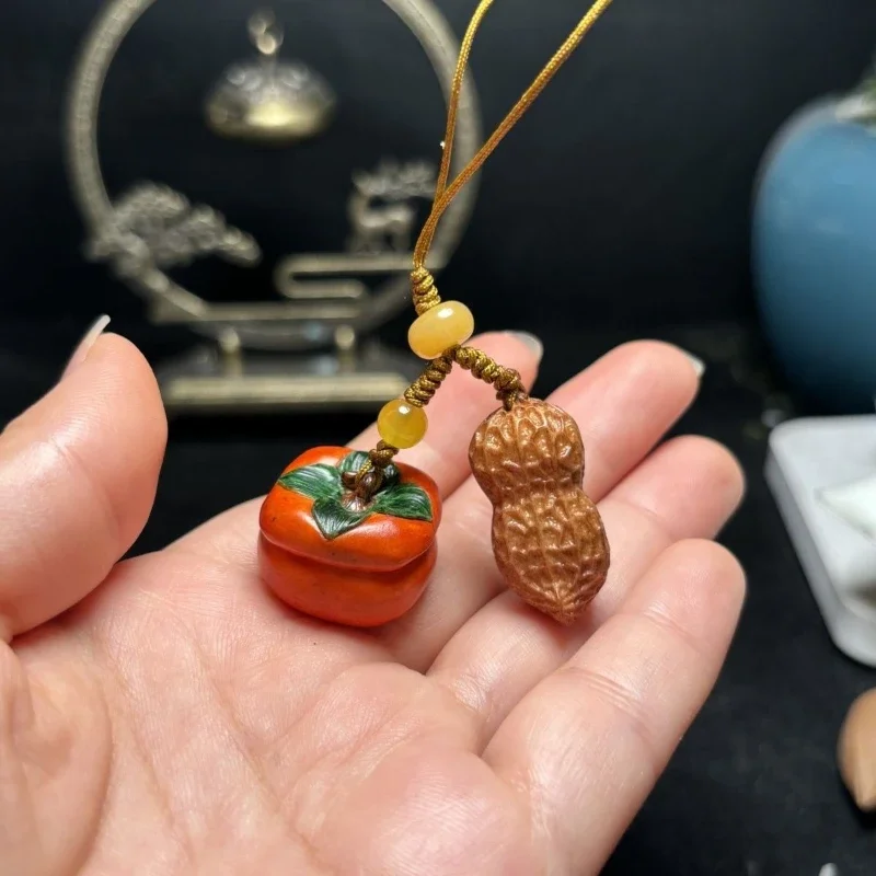 Good persimmons happen, small persimmons attract wealth, accessories, pendants are handmade.