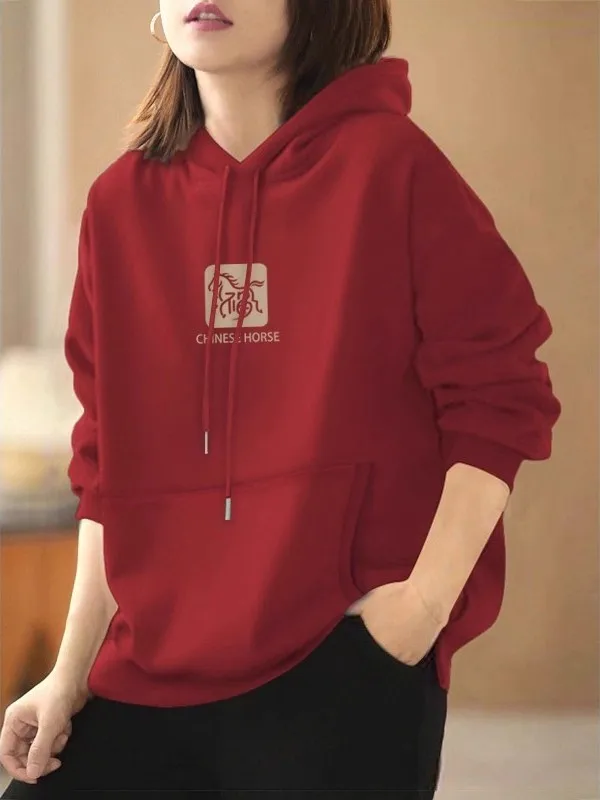

Толстовка с капюшоном большого размера, утепленная флисом, красного цвета, для мужчин и женщин, весна-осень-зима, повседневная, удобная, хорошо сидит.