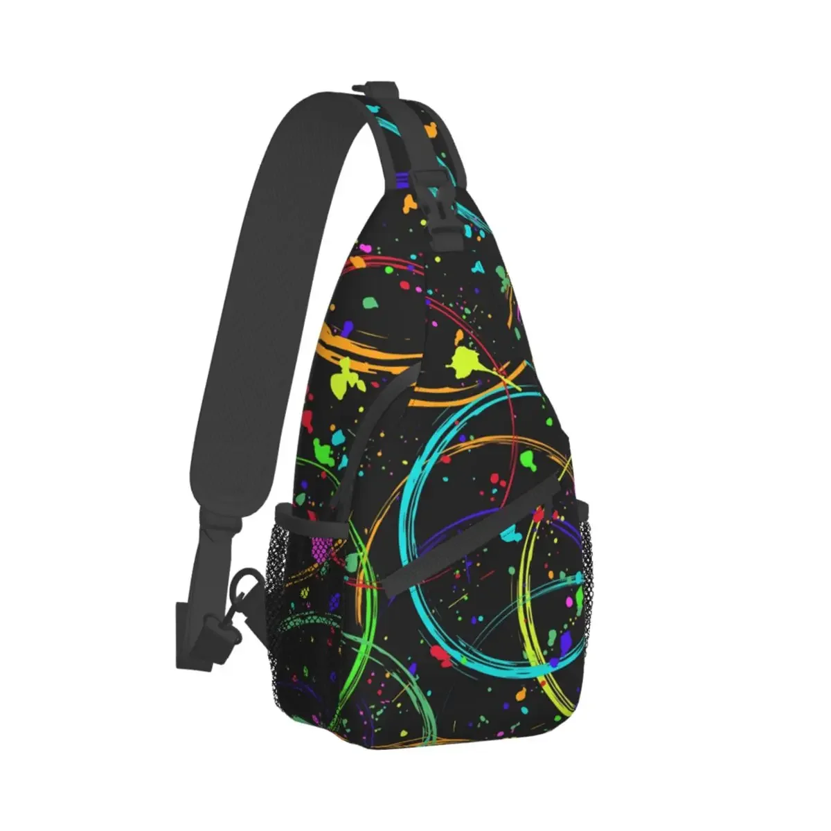 Neon Pattern Crossbody Bag Sports Paint Brush Strokes Chest Bag Unisex Women Man Fashion Shoulder Backpacks Travel