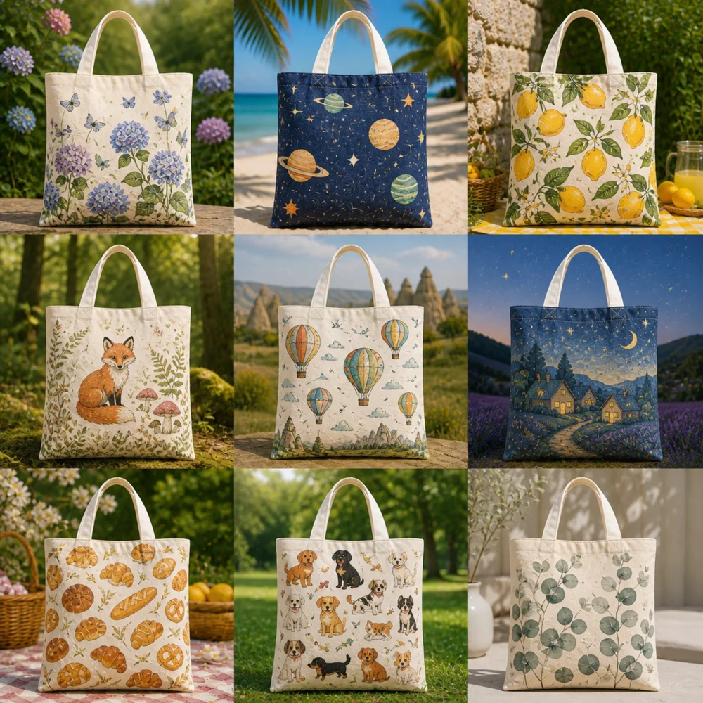 Personalisierte Einkaufstasche aus Canvas mit Fotodruck, Individuelles Bild, Modische Einkaufs- und Reisetasche, Geschenk für Freunde – Detail 10
