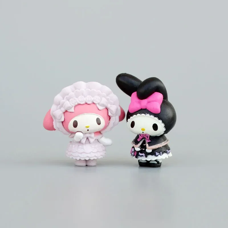 Sanrio Kuromi Figura de Ação Anime para Crianças, Minha Melody, Hello Kitty, Kt Cat, Presentes Kawaii, Materiais de PVC, 4cm