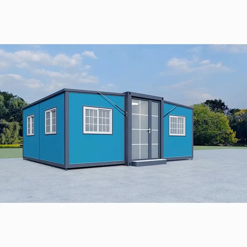 20ft Customizable Prefab House Expandable Tiny Home Portable Mobile Home with 3 Rooms Kitchen Bathroom Ideal for Small Families