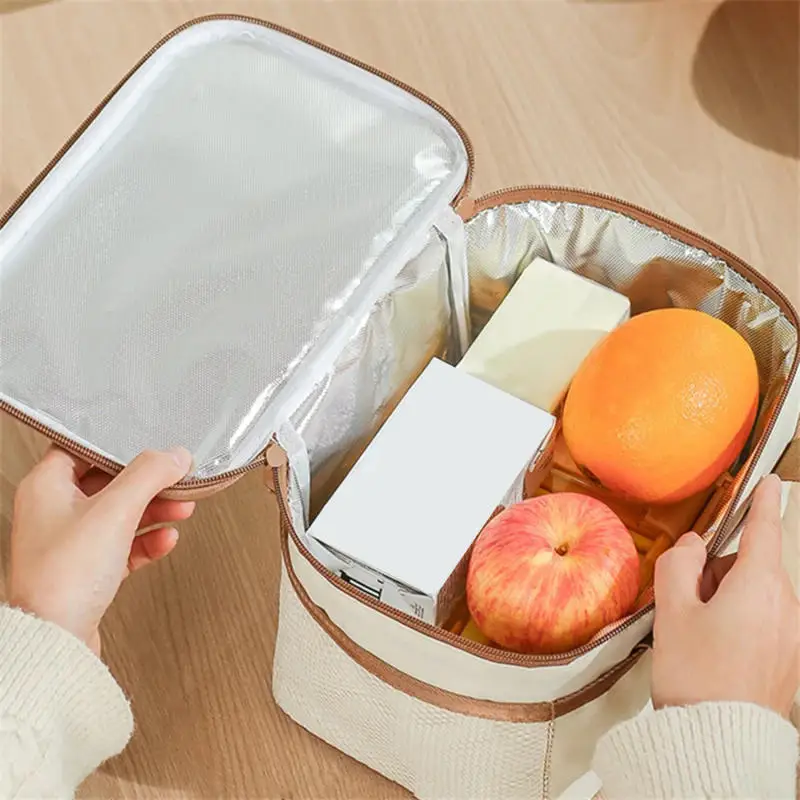 Multifunctional Thickening Tote Cooler ถุงอาหารกลางวันสําหรับผู้หญิงผู้ชายขนาดใหญ่ความจุปิคนิคกล่องอาหารกลางวันกันน้ํา
