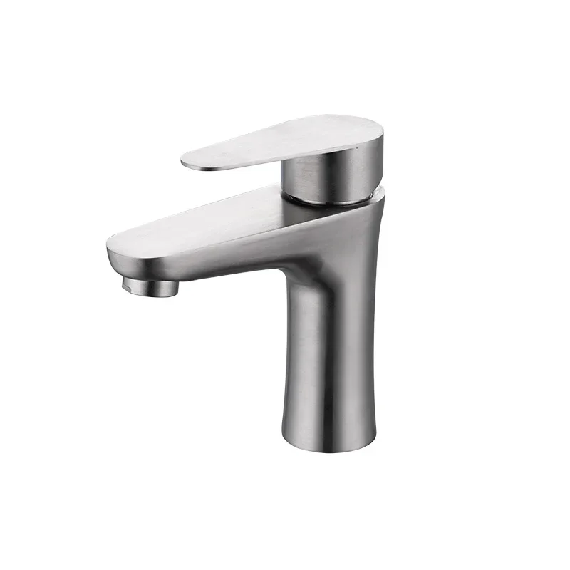 Stainless Steel Sink Faucet High Short Basin Faucet Bathroom Toliet Deck Mounted Hot Cold Water Basin Mixer Taps