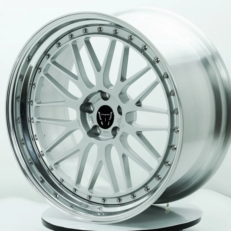 New Factory Wholesale Custom Forged Two Piece Aluminium Alloy Wheel Rims Mesh Design Polish Matte White OEM ODM