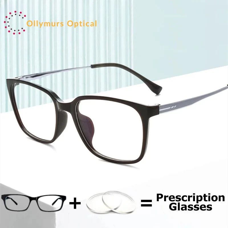 

OLLYMURS TR90 Eyewear Men Light Flexible Square Glasses Myopia Quality Fashion Women Progressive Photochromic Lenses for Recipe